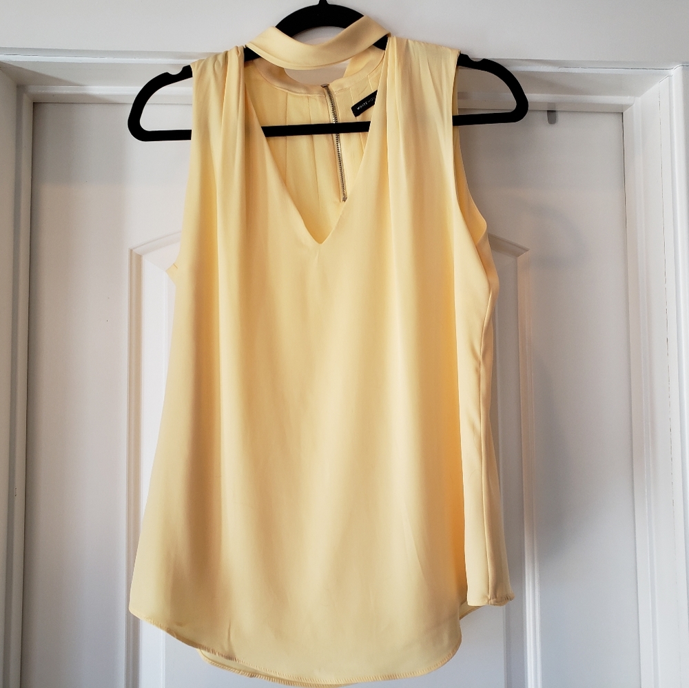 White House Black Market yellow dress shirt